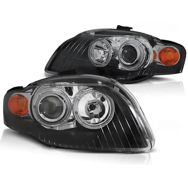 Frontlykter Audi A4 B7 11.04-03.08 Angel Eyes Black - 2