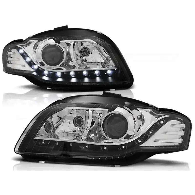 Frontlykter Audi A4 B7 11.04-03.08 Black Led Line - 1