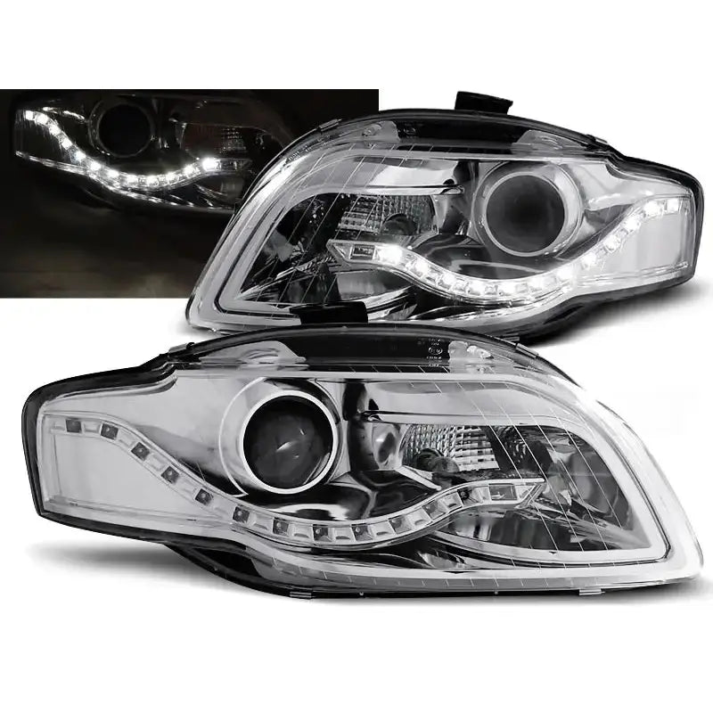 Frontlykter Audi A4 B7 11.04-03.08 Chrome Led Parking Light - 1