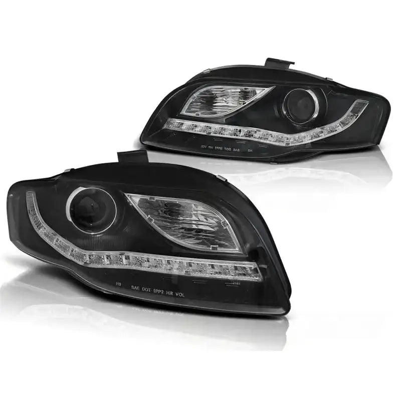 Frontlykter Audi A4 B7 11.04-03.08 Daylight Led Ind. Black - 2