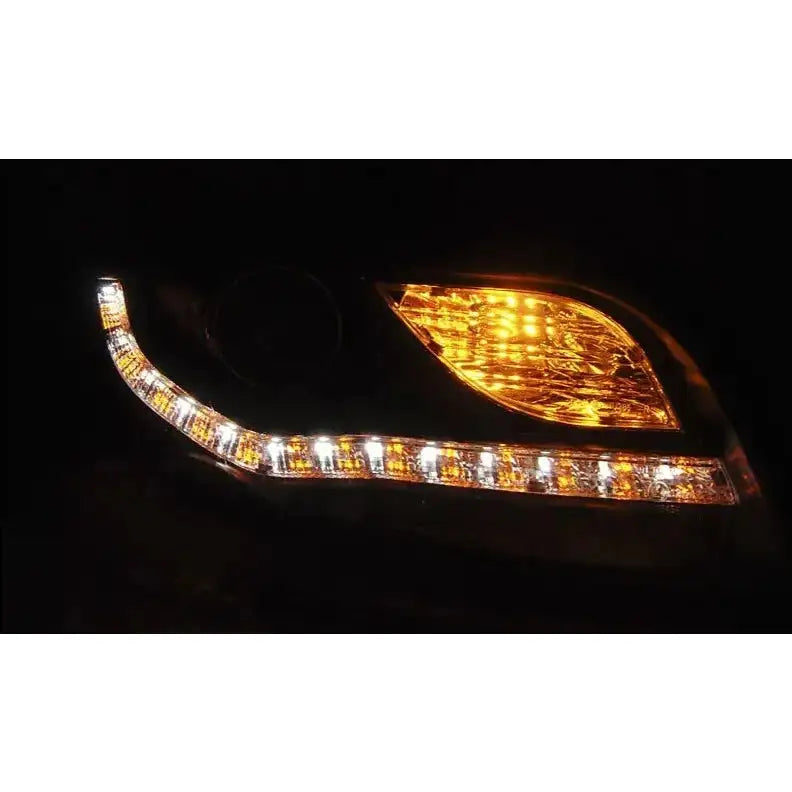 Frontlykter Audi A4 B7 11.04-03.08 Daylight Led Ind. Black - 4