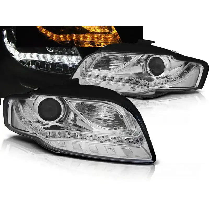 Frontlykter Audi A4 B7 11.04-03.08 Daylight Led Ind. Chrome - 1