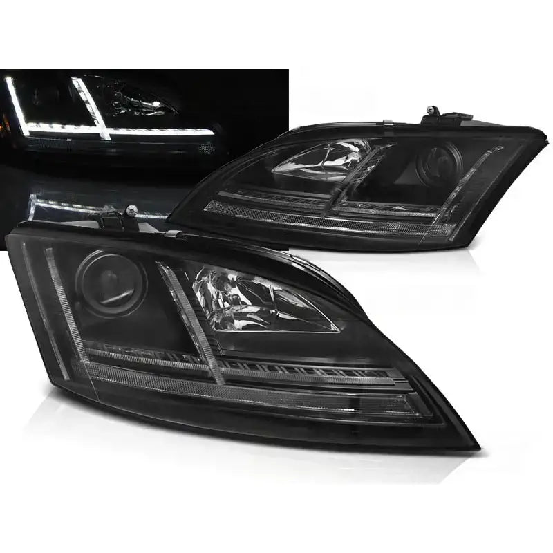 Frontlykter Audi Tt 06-10 8j Black Led Seq - 1