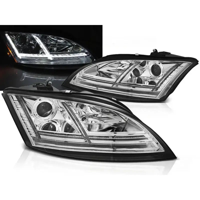 Frontlykter Audi Tt 06-10 8j Chrome Led Seq - 1