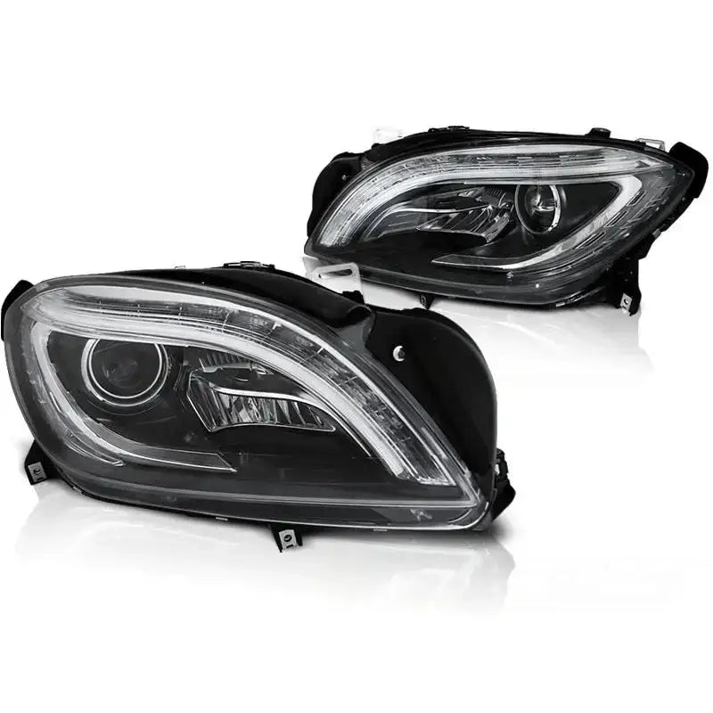 Frontlykter Black Led - Mercedes M-klasse W166 11-15 - 1