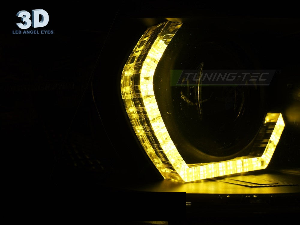 Par frontlykter med gul LED DRL og Angel Eyes-design for BMW 3-serie F30/F31