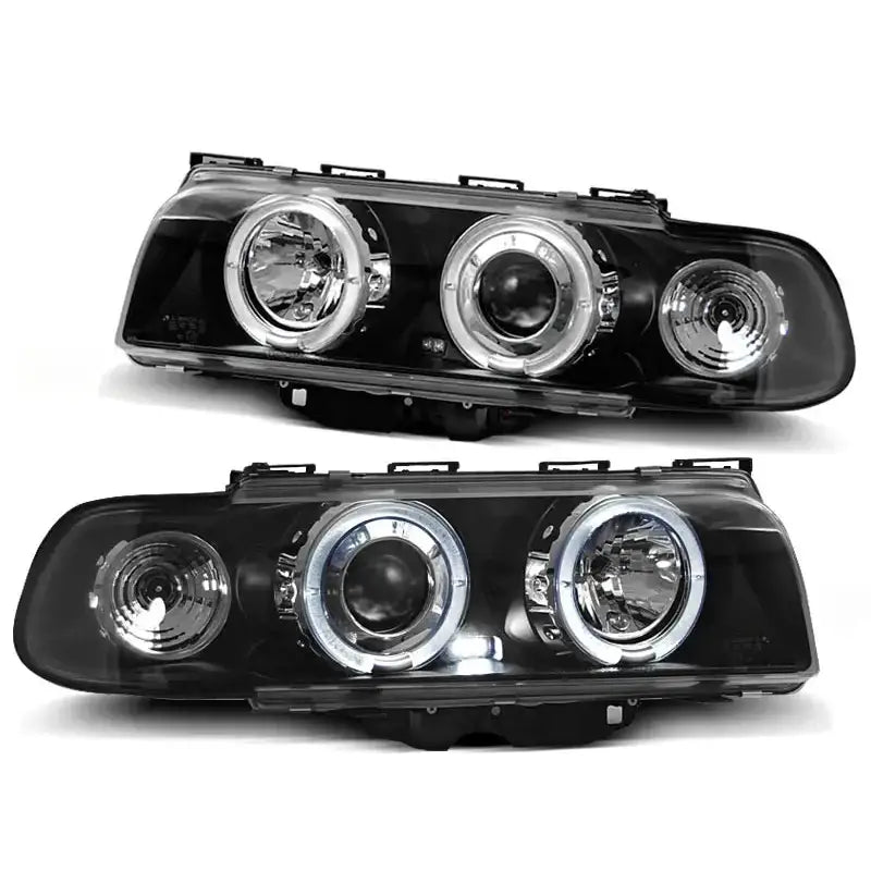 Frontlykter Bmw E38 06.94-08.98 Angel Eyes Black - 2