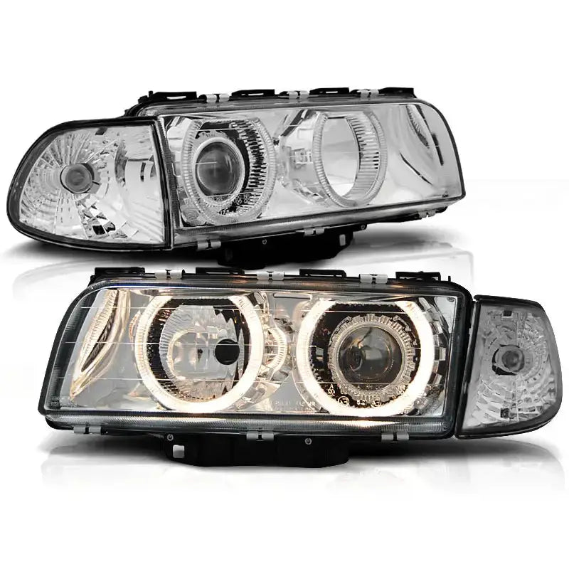 Frontlykter Bmw E38 06.94-08.98 H7/h7 Angel Eyes Chrome - 2