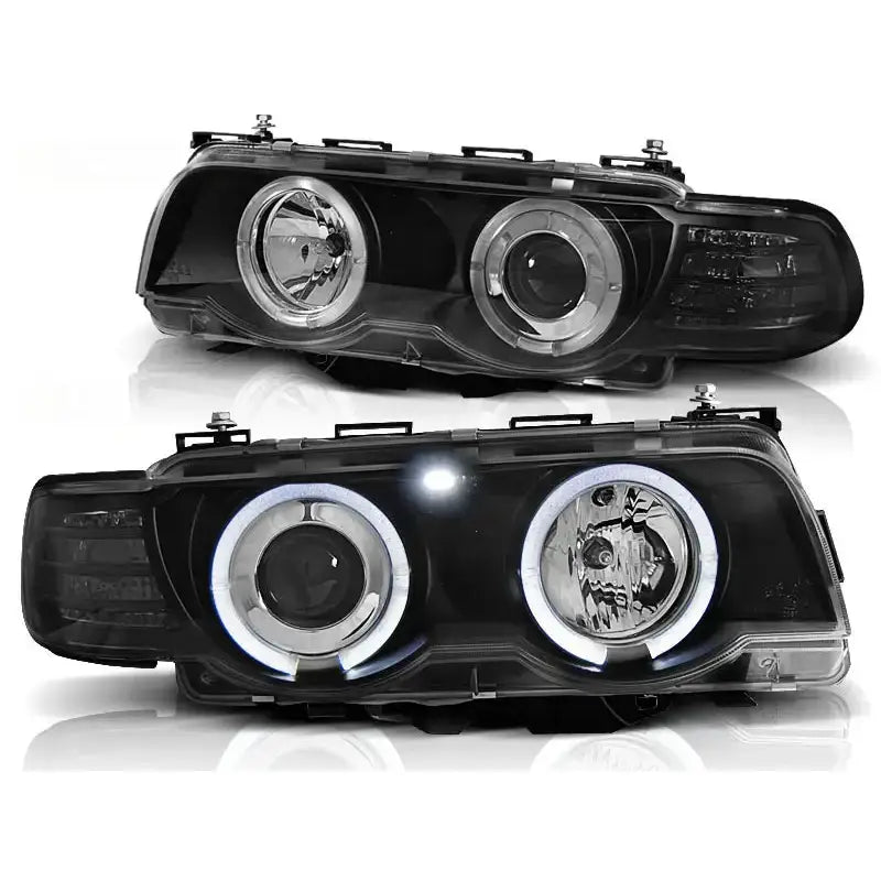 Frontlykter Bmw E38 09.98-07.01 Angel Eyes Black