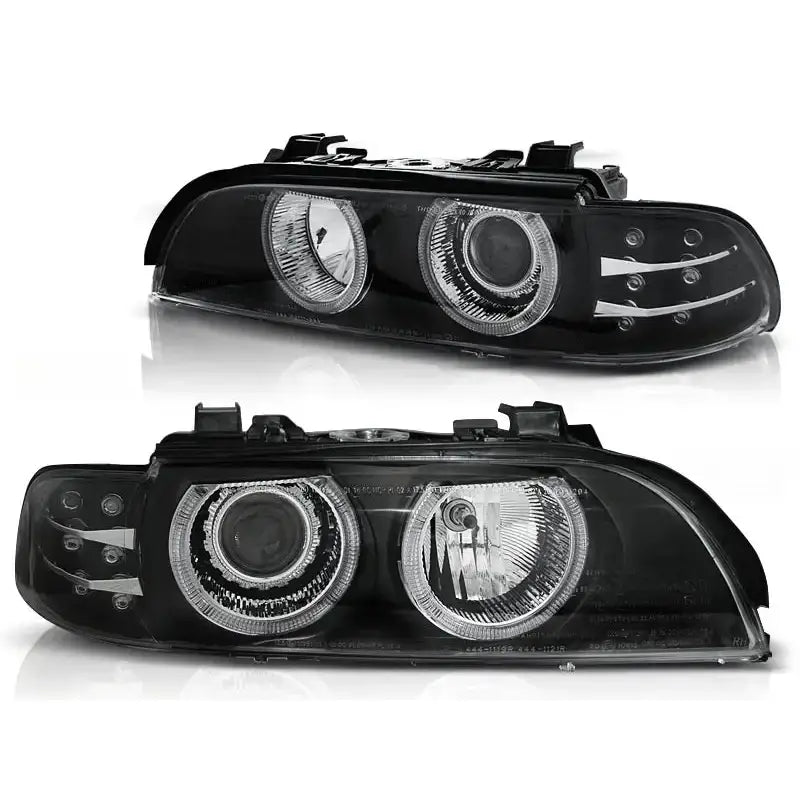 Frontlykter Bmw E39 09.95-06.03 Angel Eyes Black Led Indic.