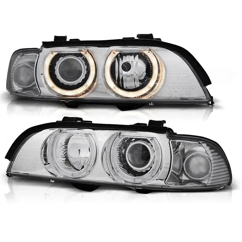 Frontlykter Bmw E39 09.95-06.03 Angel Eyes D2s/h7 Chrome Xenon - 2