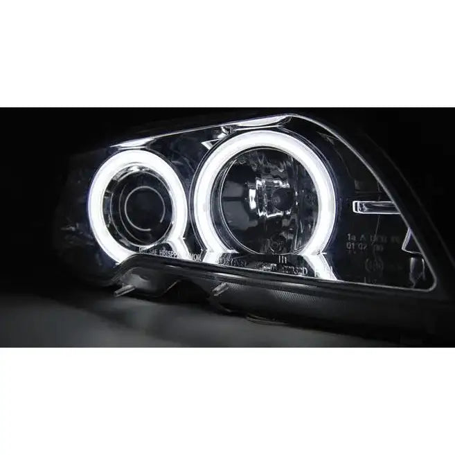 Frontlykter Bmw E46 04.03-06 Coupe / Cabrio Angel Eyes Ccfl Chrome - 4