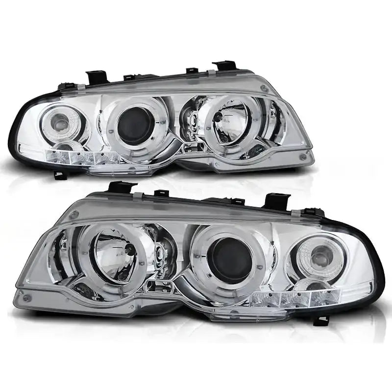 Frontlykter Bmw E46 04.99-03.03 Coupe Angel Eyes Chrome - 2