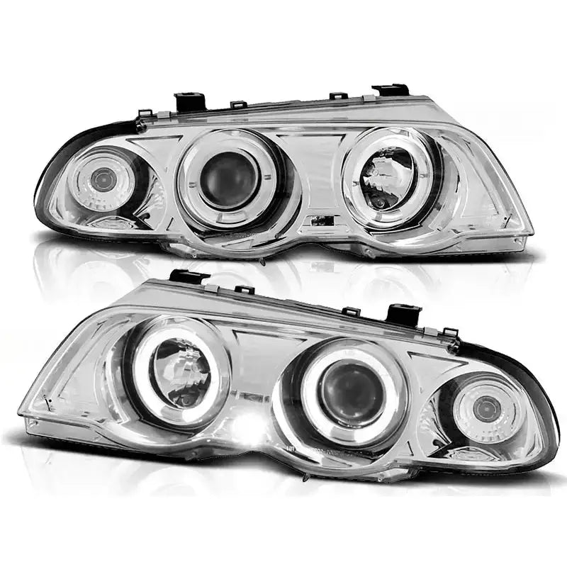 Frontlykter Bmw E46 05.98-08.01 Angel Eyes Chrome - 1