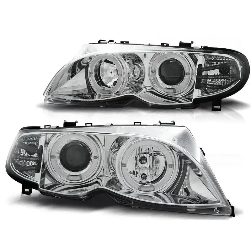 Frontlykter Bmw E46 09.01-03.05 Angel Eyes Chrome Limousine/touring - 2