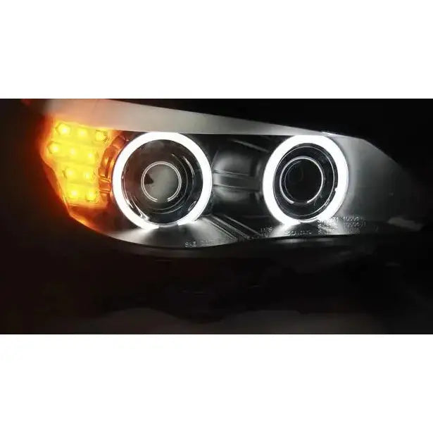 Frontlykter Bmw E60/e61 03-07 Black Led Indic.