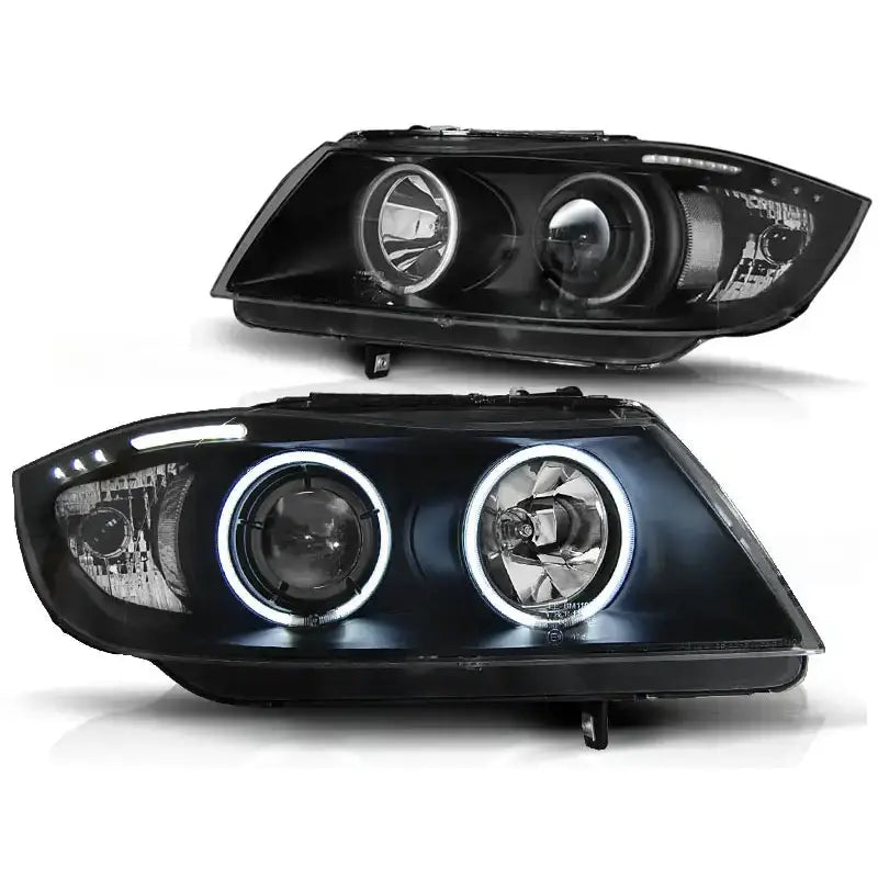 Frontlykter Bmw E90/e91 03.05-08.08 Angel Eyes Black Ccfl - 2