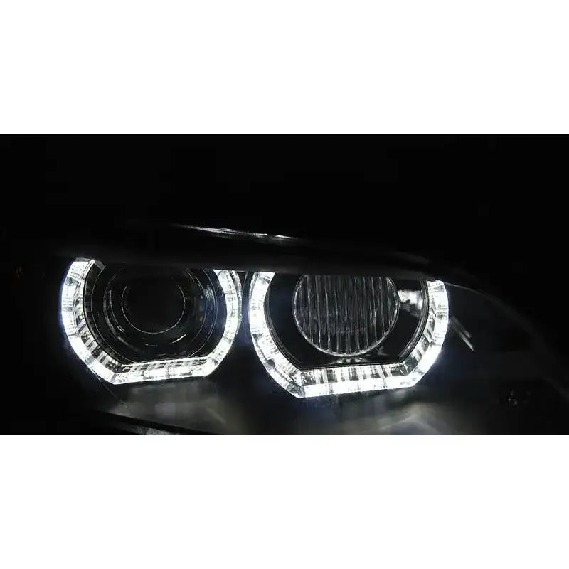 Frontlykter Bmw E92/e93 06-10 Angel Eyes Led Black Afs Hid - 4