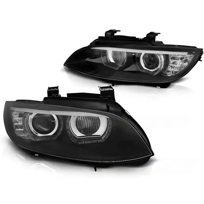 Frontlykter Bmw E92/e93 06-10 Angel Eyes Led Black Hid - 2