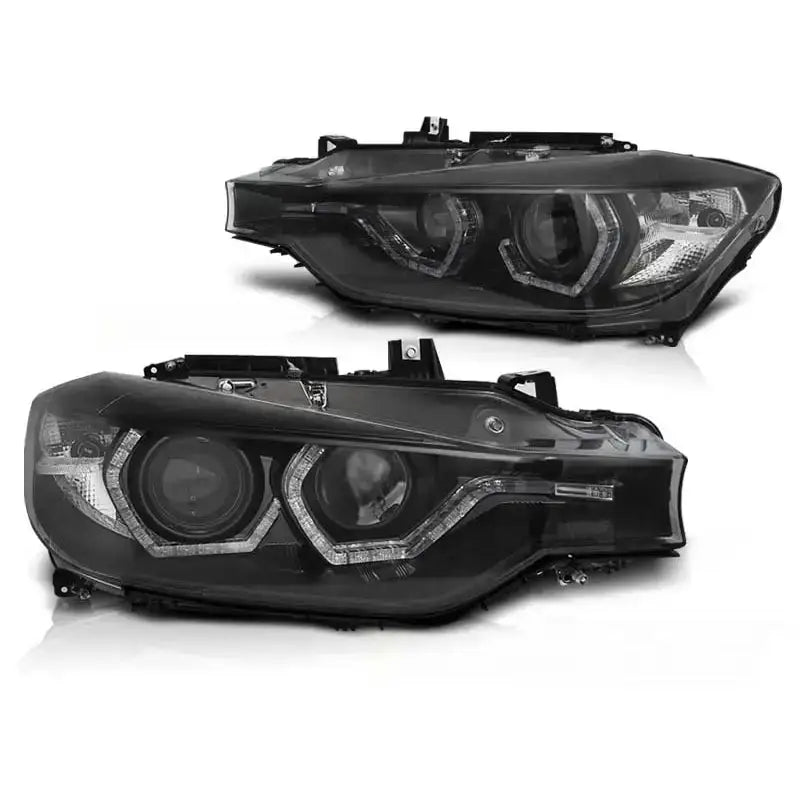 Frontlykter Bmw F30/f31 10.11 05.15 Angel Eyes Led Black Drl - 2