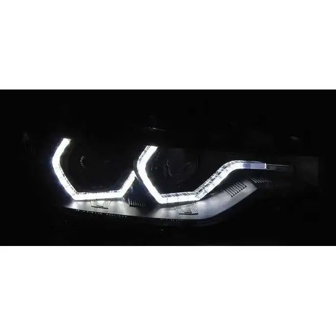 Frontlykter Bmw F30/f31 10.11 05.15 Angel Eyes Led Black Drl - 3