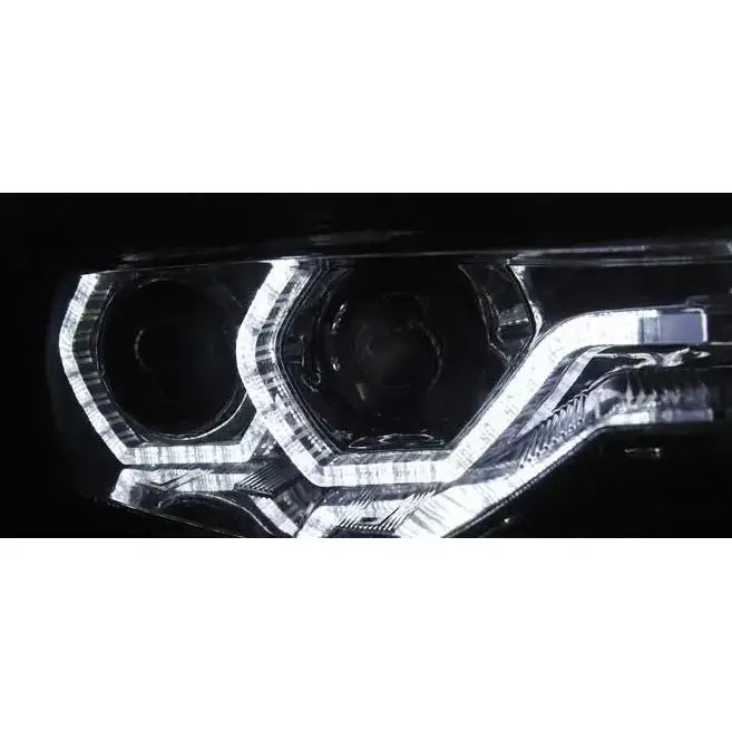 Frontlykter Bmw F30/f31 10.11 05.15 Angel Eyes Led Chrome Drl - 3