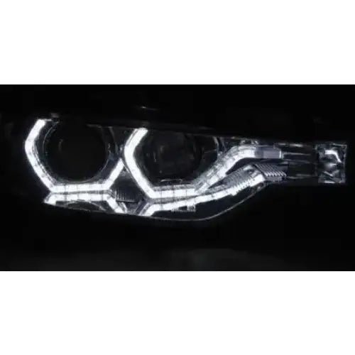 Frontlykter Bmw F30/f31 10.11 - 05.15 Angel Eyes Led Chrome Hid Drl - 3