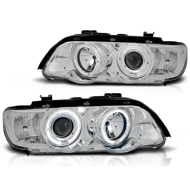 Frontlykter Bmw X5 E53 09.99-10.03 Angel Eyes Chrome - 2