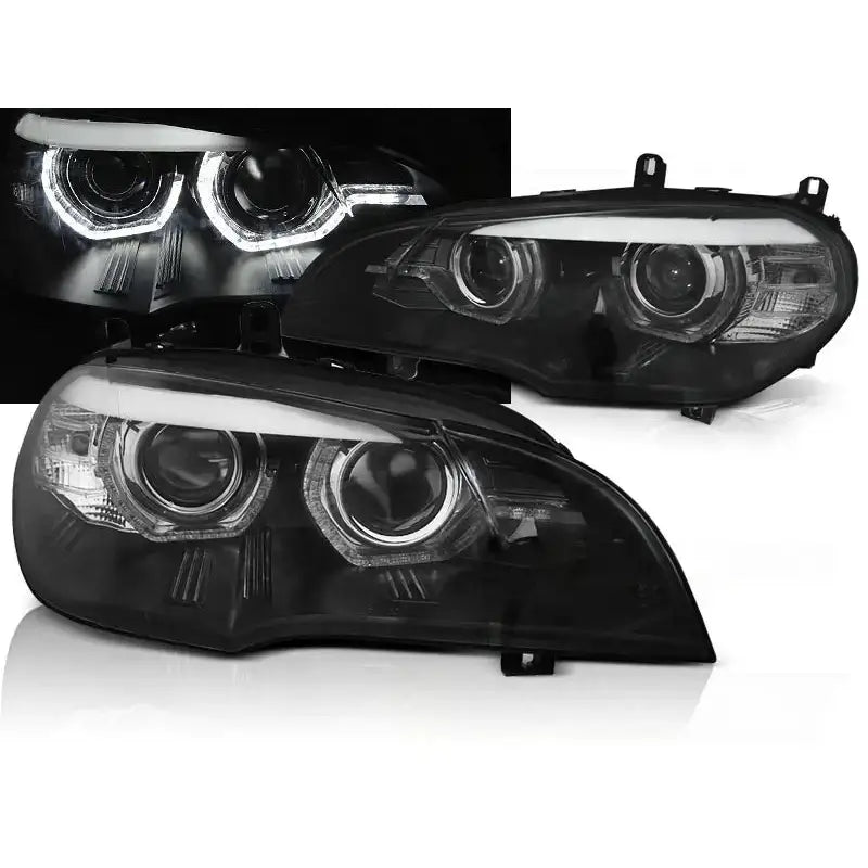 Frontlykter Bmw X5 E70 07-10 Ae Drl Led Black Afs Hid