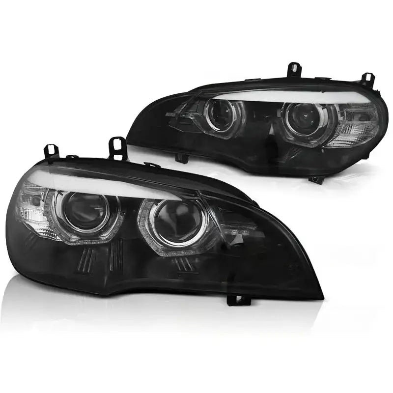 Frontlykter Bmw X5 E70 07-10 Ae Drl Led Black Hid