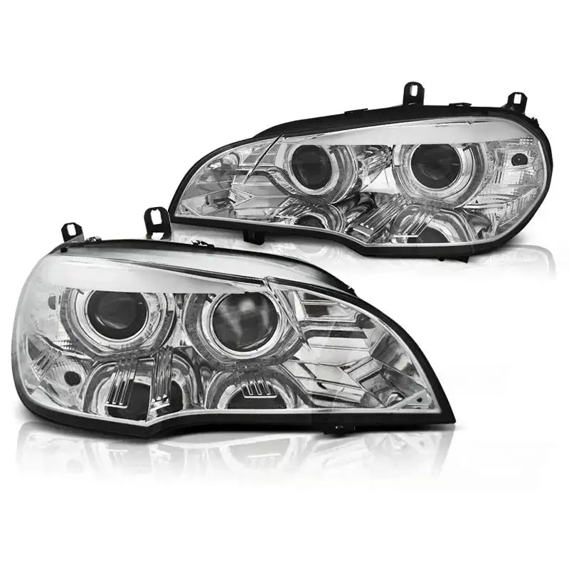 Frontlykter Bmw X5 E70 07-10 Ae Drl Led Chrome Hid