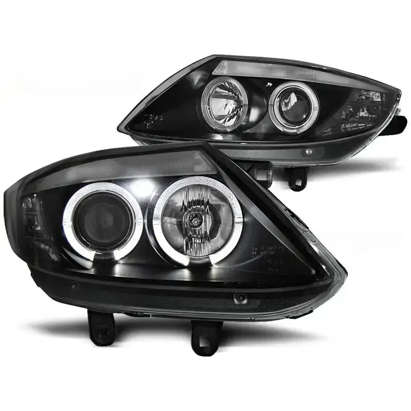 Frontlykter Bmw Z4 E85 E86 02-08 Angel Eyes Black