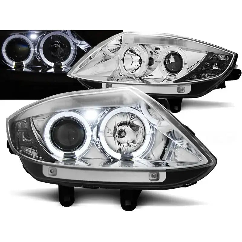 Frontlykter Bmw Z4 E85 E86 02-08 Angel Eyes Chrome - 1