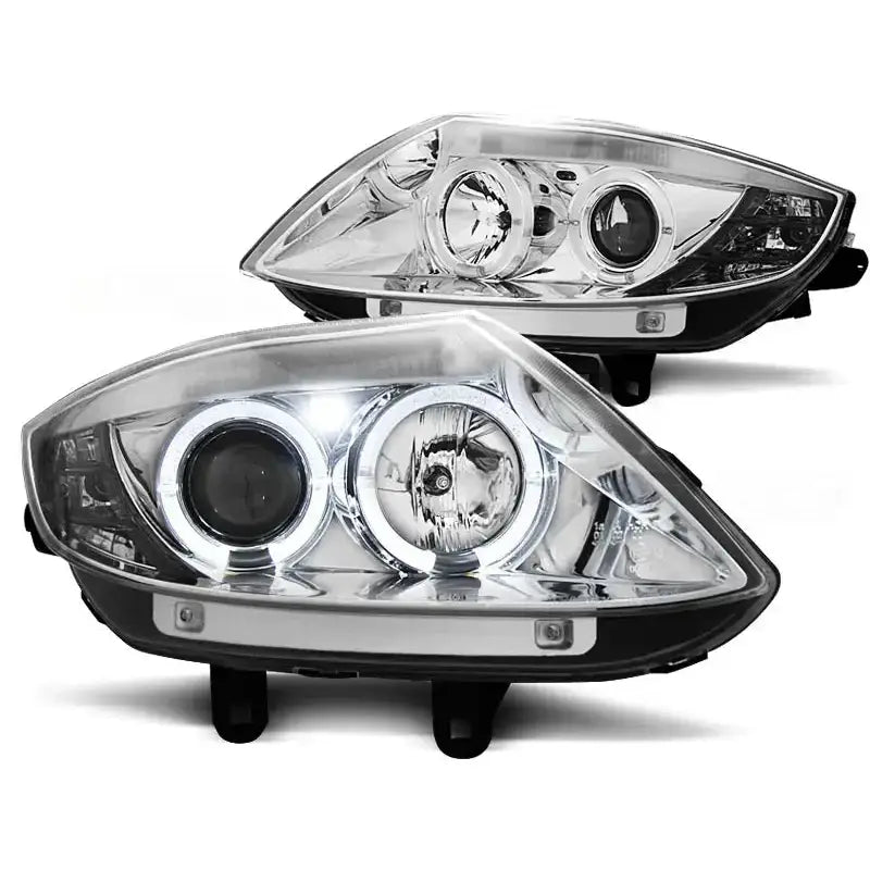 Frontlykter Bmw Z4 E85 E86 02-08 Angel Eyes Chrome - 2