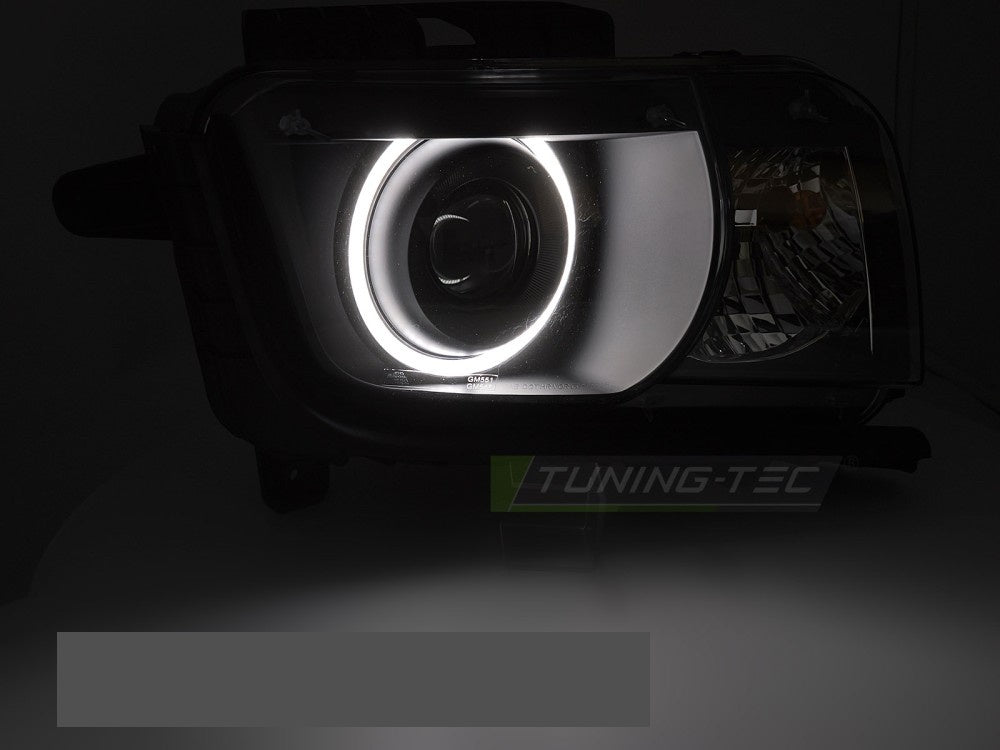 Komplett sett Angel Eyes frontlykter i svart til Chevrolet Camaro 09–13 LPCT20