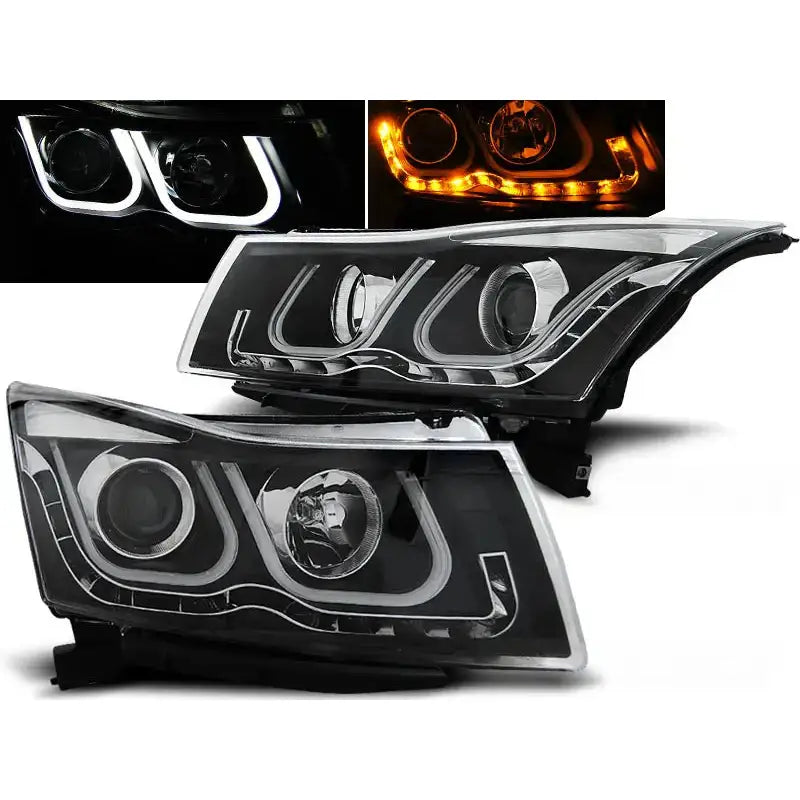 Frontlykter Chevrolet Cruze 09-12 Tube Light Black