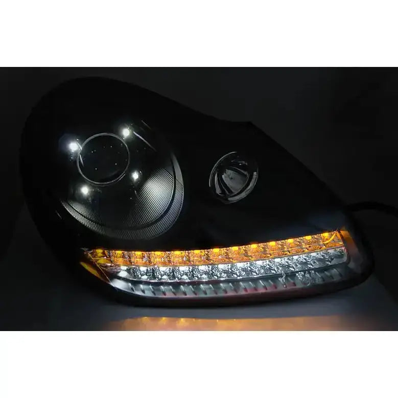 Frontlykter Daylight Black Hid Xenon Porsche Cayenne 02-06