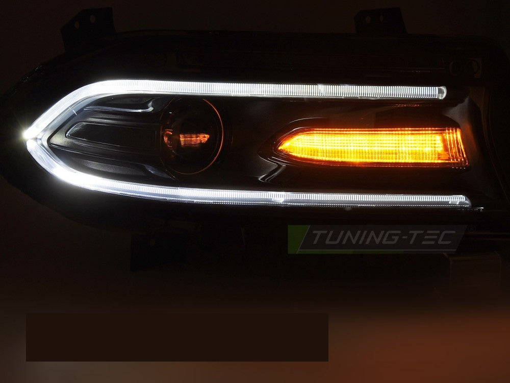 Komplett sett frontlykter LED svart Dodge Charger 2014–2023 LPDO33