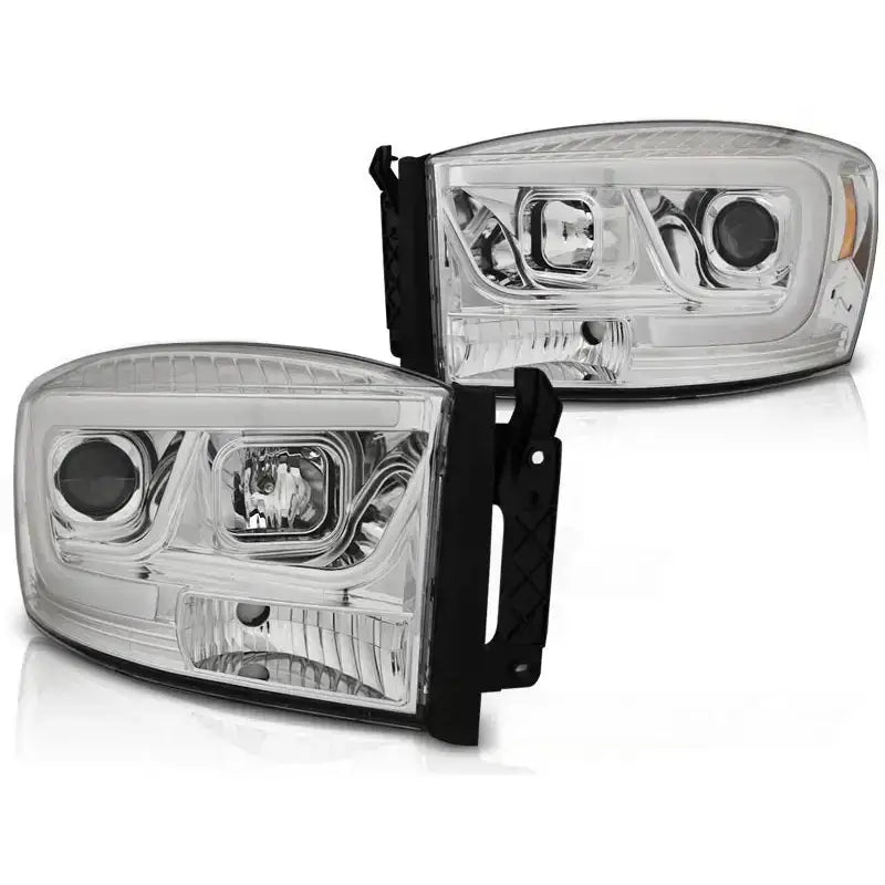 Frontlykter Dodge Ram 06-08 Tube Light Chrome