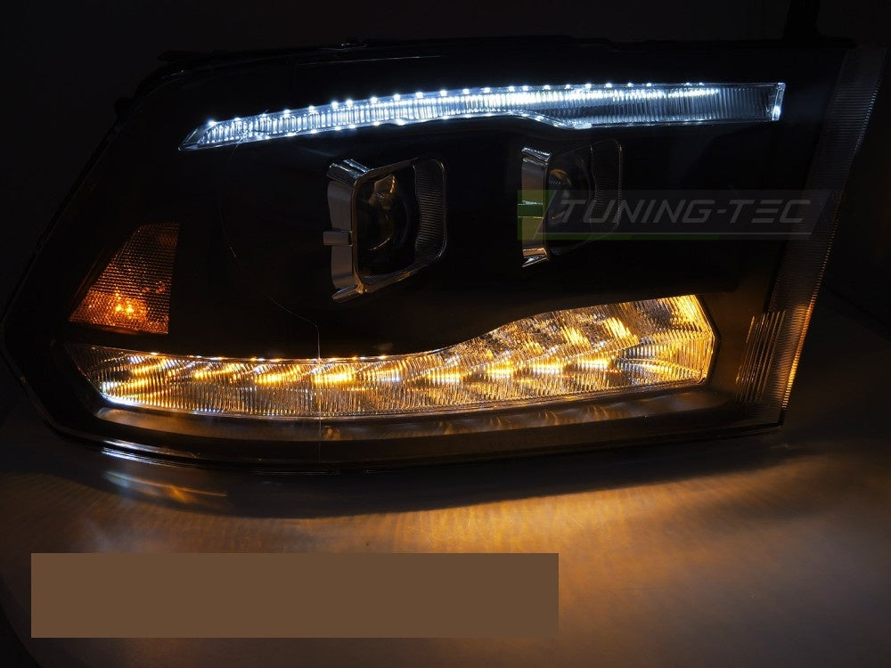 Sett med frontlykter Dodge Ram Double Black svart finish venstre og høyre