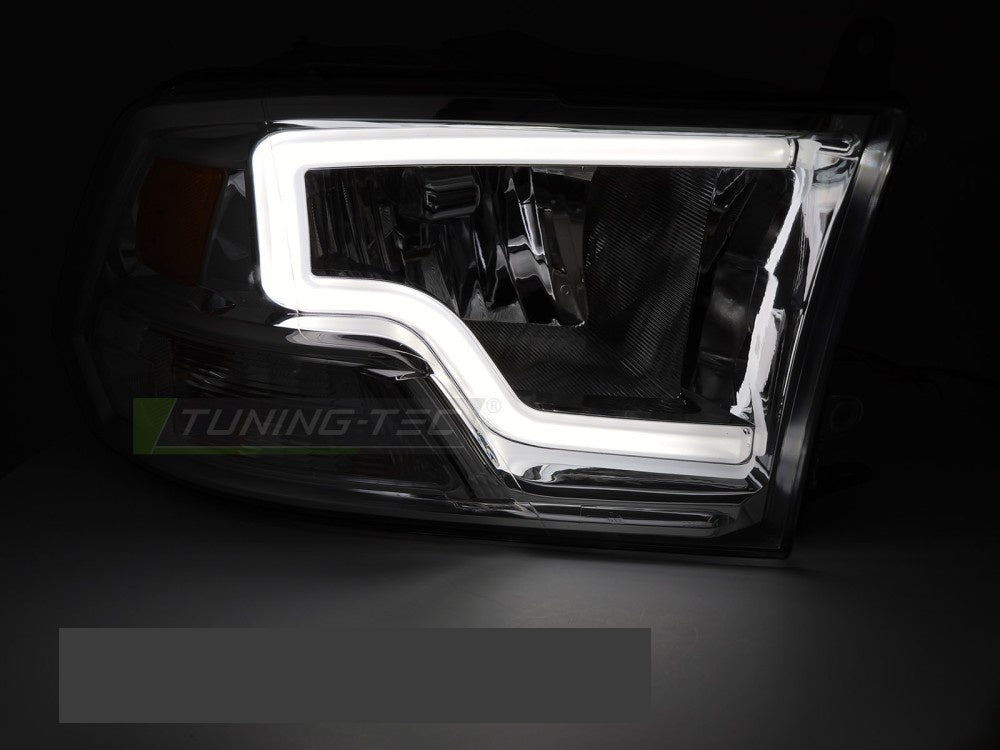 Komplett frontlyktesett Dodge Ram 2009–2018 tube light krom LPDO35