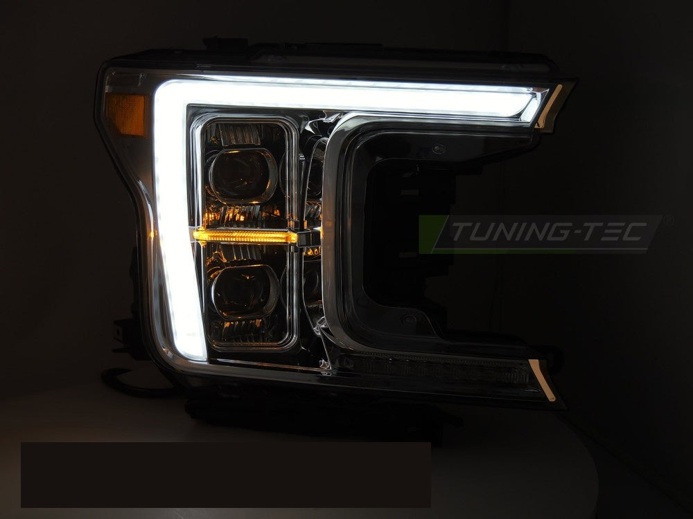 Komplett sett frontlykter full LED krom til Ford F150 MK13 høyre og venstre