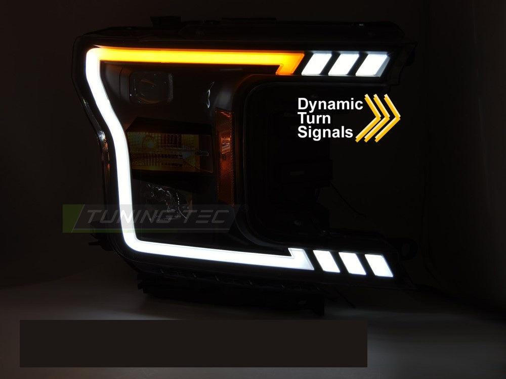 Ford F150 MK13 frontlykter Tube Light svart komplett sett LPFOB6