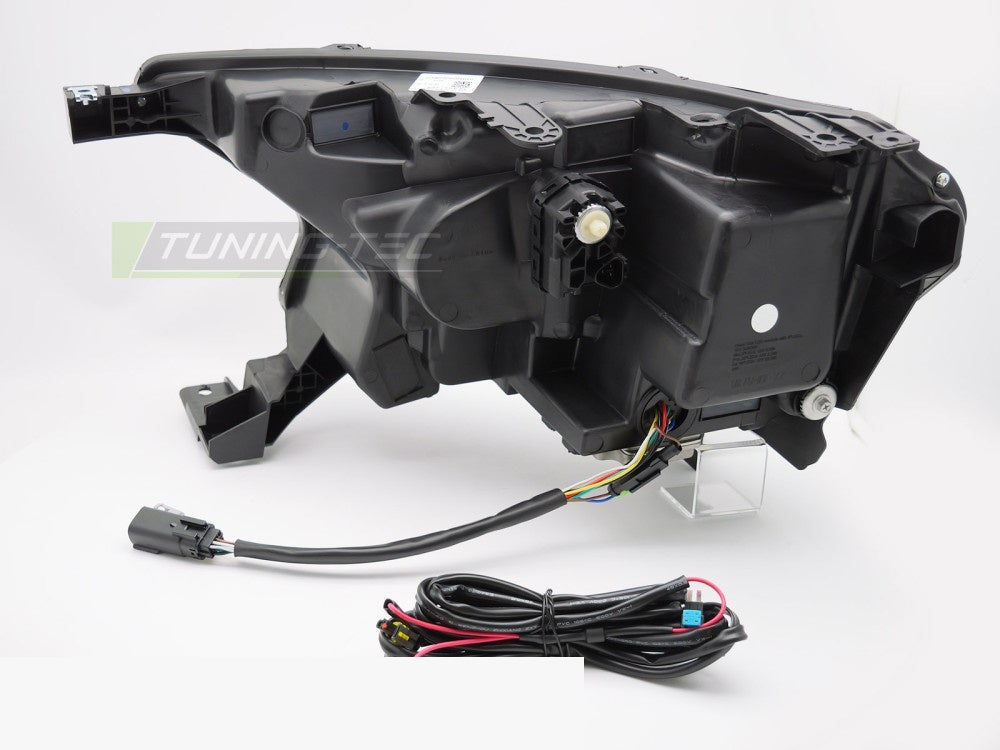Komplett sett LED frontlykter i svart for Ford Ranger V 2016–2022 bakside med tilkoblinger