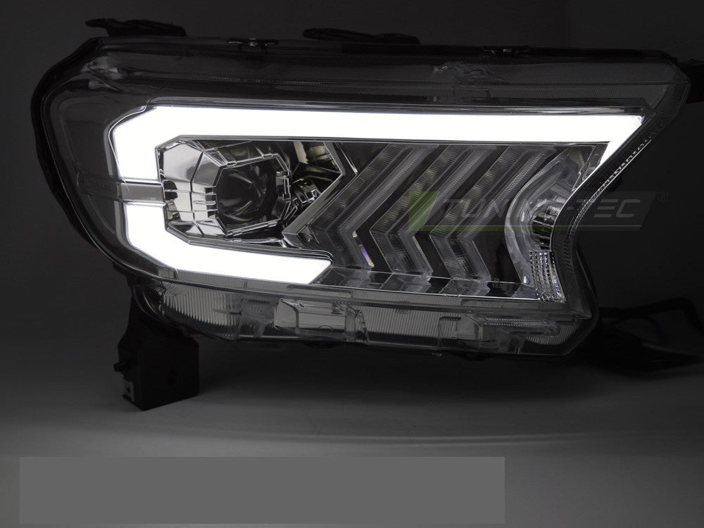 Komplett sett frontlykter krom tube light Ford Ranger V LPFOB9