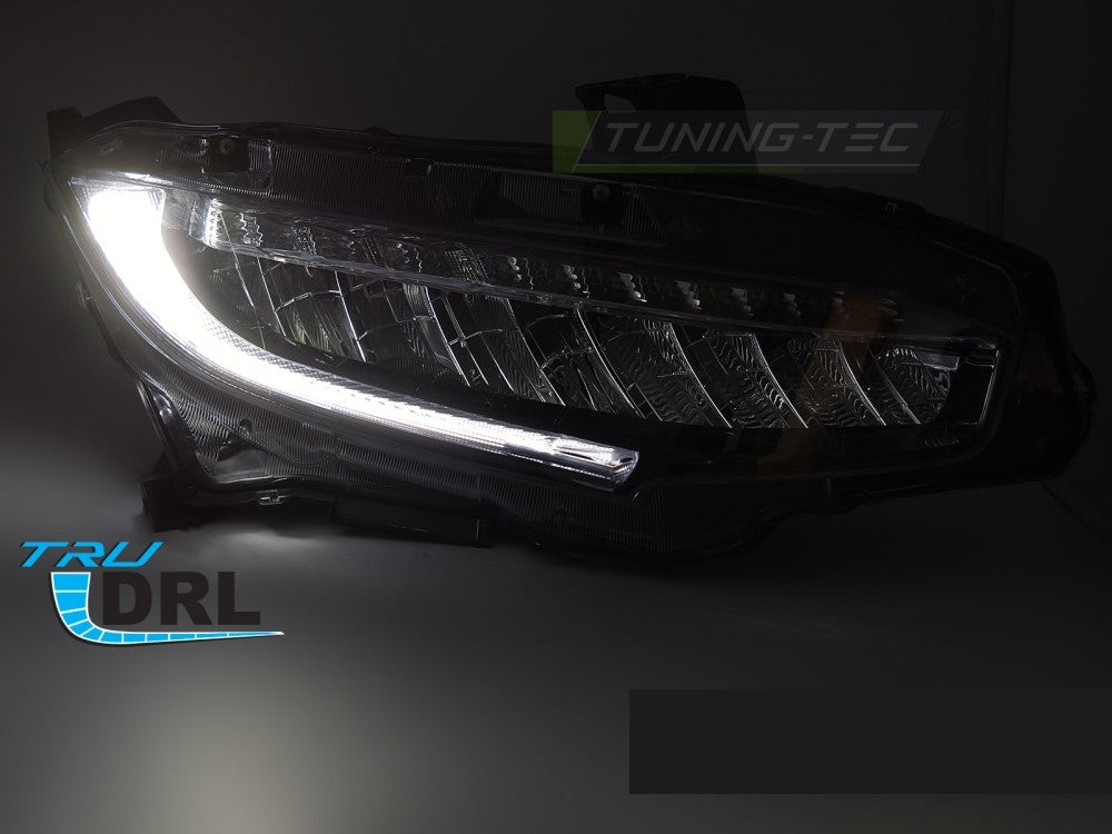 LED frontlykter til Honda Civic X montert visning av lysdesign