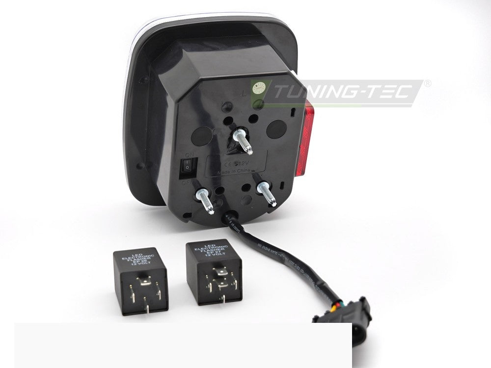 Komplett sett frontlykter hvit LED til Jeep Wrangler YJ og TJ i eske