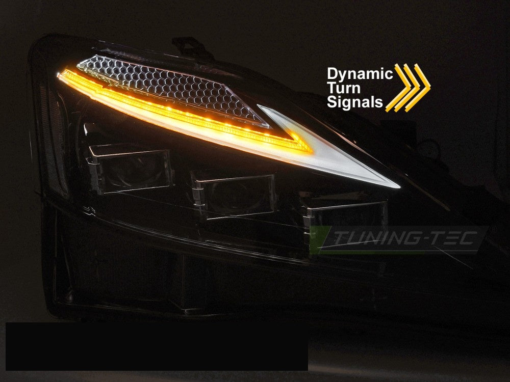 Komplett sett Full LED frontlykter Lexus IS 2006–2013 svart finish LPLE12