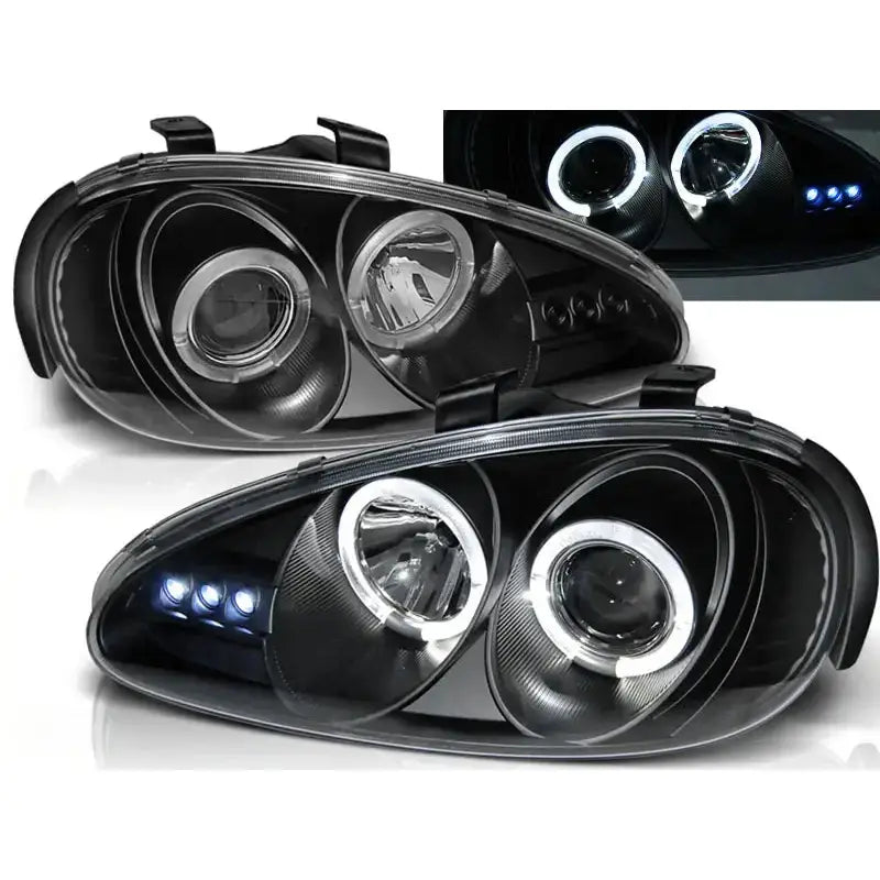 Frontlykter Mazda Mx3 91-98 Angel Eyes Black - 1