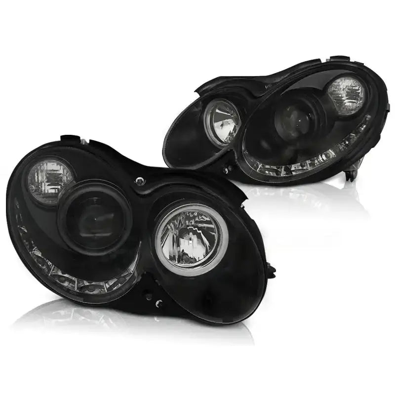 Frontlykter Mercedes Clk W209 03-10 Black Led + W5w - 2